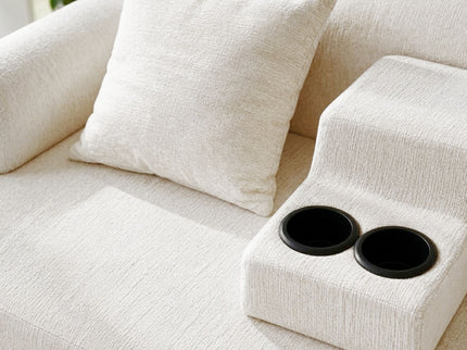 2 In 1 Convertible Sleeper Sofa Bed With Cup Holders