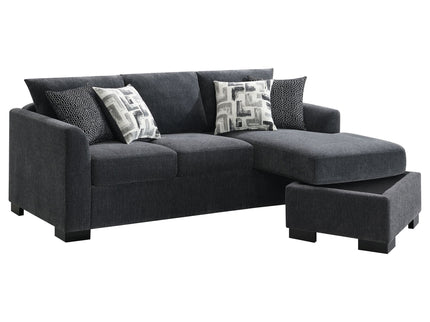 Pacheco - Upholstered Sleeper Sectional Chaise Sofa With Pocket Coils And Reversible Cushions - Dark Gray