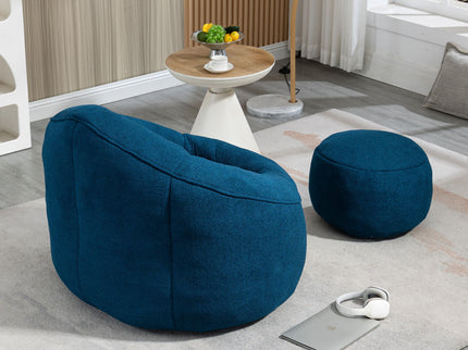 Bedding Bean Bag Sofa Chair High Pressure Foam With Footrest