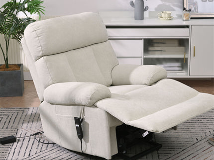 Oversized Power Lift Recliner Chai With Remote Control, Side Pocket, Spacious Seat