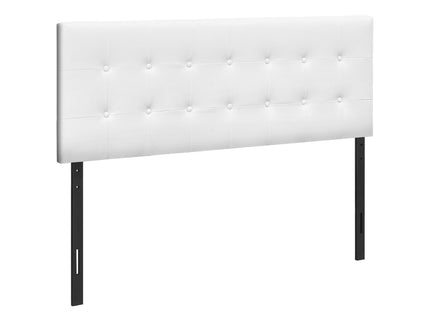 Queen Size Headboard Only Upholstered Leather Look - White
