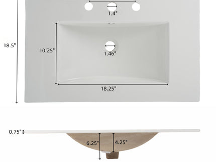 Bathroom Vanity With Ceramic Sink, Tip Out Tray & 2 Full Extension Drawers