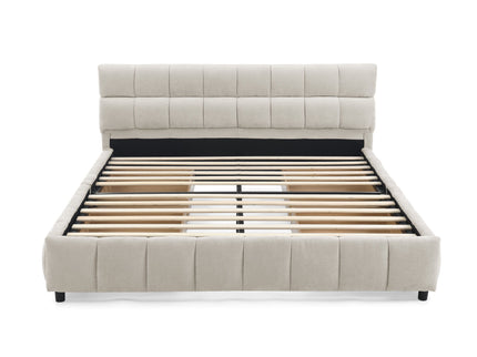 Modern Platform Bed Frame With Thick Fabric