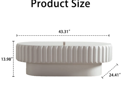 Fluted Storage Table With Lift Off Lid - Cream White