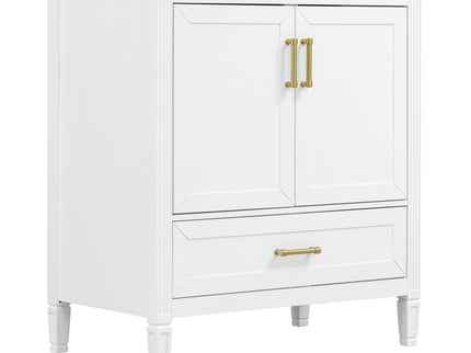 Elegant Fluted Bathroom Vanity With Sink, Soft Close Doors & Drawer