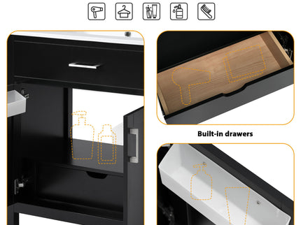 Bathroom Vanity With Sink And Ample Storage, Rectangular Undermount Sink - Black