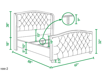 Marcella - Upholstered Shelter Headboard Bed Set