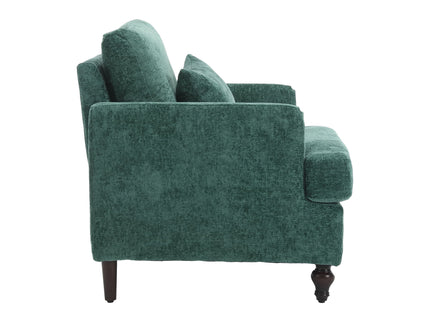Modern Mid Century Wood Frame Armchair With Tufted Design