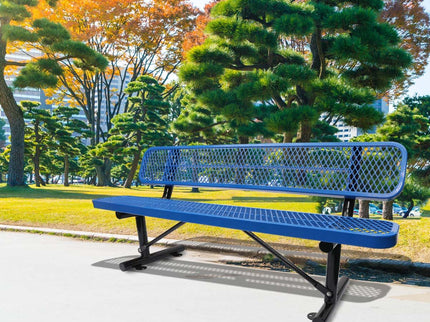 Outdoor Steel Bench With Backrest
