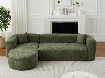 L - Shape Boneless Cloud Couch With 2 Throw Pillows For Living Room