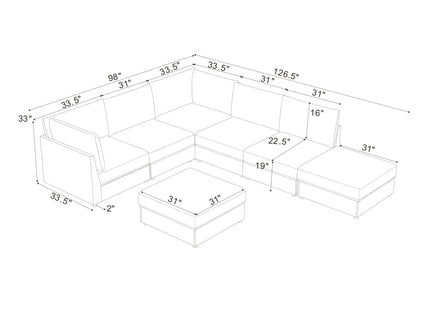 Modern Reversible Modular Sectional