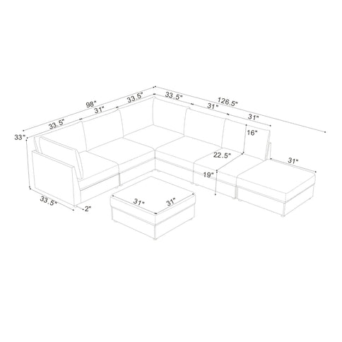 Modern Reversible Modular Sectional