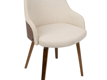 Folia Bacci - 5 Piece Mid-Century Modern Dining Set - Walnut / Cream
