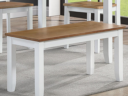 6 Piece Dining Set Table With 4 Side Chairs And Bench - Light Brown / White