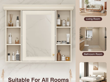 Wall Mounted Bathroom Storage Cabinet With Mirror Door