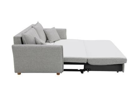 Oren - Chenille Sleeper Sectional Sofa With Storage 2 Toss Pillows - Gray