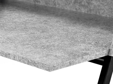 Computer Desk For Home Office, Laptop, Storage Shelves, Marble Look Contemporary & Modern
