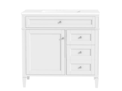 Bathroom Vanity With Top Sink, 2 Drawers, Tip Out Drawer