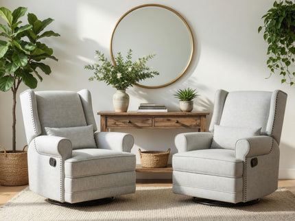 Extra Wide Swivel Recliner Glider Chair With Footrest
