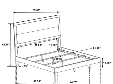 Strout - 4 Piece Queen Bedroom Set With Upholstered Headboard - Rustic