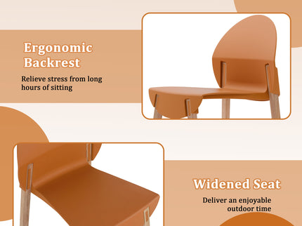 4 Piece Set Of Single Chairs, Traditional Elements With Round Table