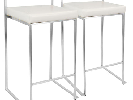 Fuji - Contemporary, Stackable Elegant Counter Stool (Set of 2)