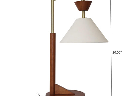 Nightstand Desk Lamp With Cone Shade For Eye Protection - Brown