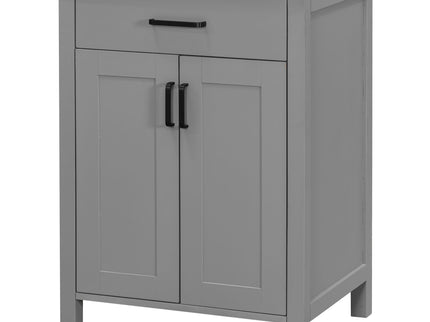 Bathroom Vanity With Ceramic Sink, Soft Close Doors, Flip Drawer, Double Layer Door Shelves