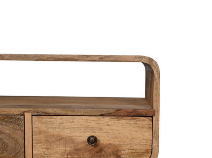 Mini Curved Media Unit - Oak