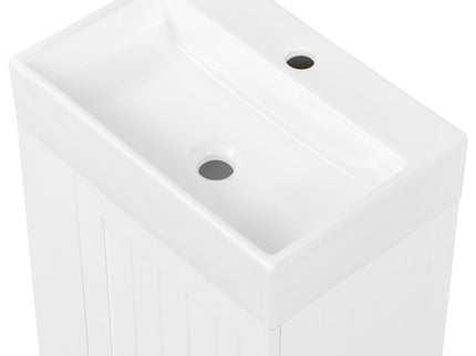 Modern Bathroom Vanity With Sink, Storage Cabinet, Drawer & Side Shelf