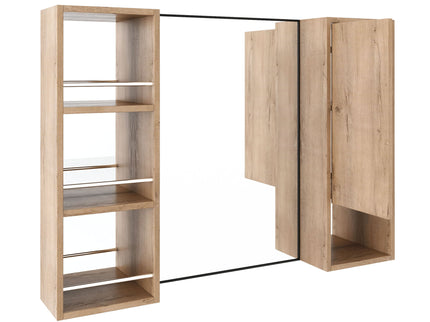 39.4" Wall Mounted Bathroom Cabinet With Storage And - Imitative Oak