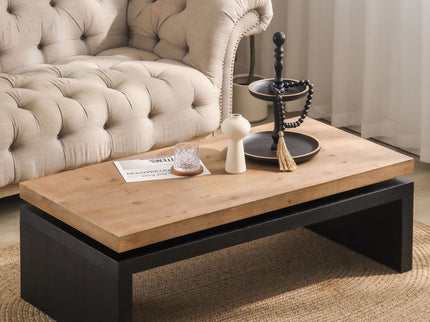 Coffee Table Rectangular Center Table For Living Room - Black / Natural / Multi / Natural Multi / Natural Wood / Natural Wood Wash