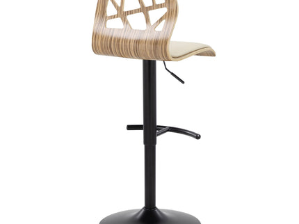 Folia - Mid Century Modern Adjustable Barstool With Swivel With Rounded T Footrest (Set of 2)