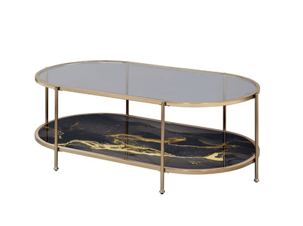 Fiorella - Marble Print Glass Table