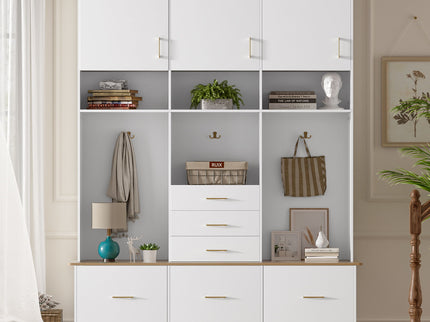 Entryway Hall Tree With Bench And Storage, 5 In 1 Coat Rack