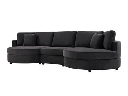 Modern 3 Seater Upholstered Sofa With Curved Design