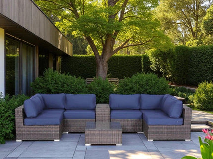 Elegant 4 Person Wicker Patio Seating Set With Cushions And Glass Top Table