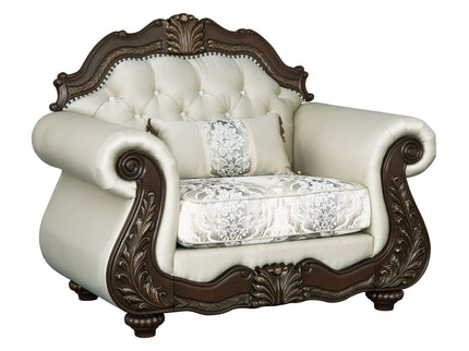 Pierce - Chair With Pillow - Beige / Cherry