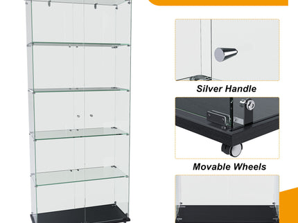 Premium 5 Tier Glass Display Case With 5 Dynamic LED Modes