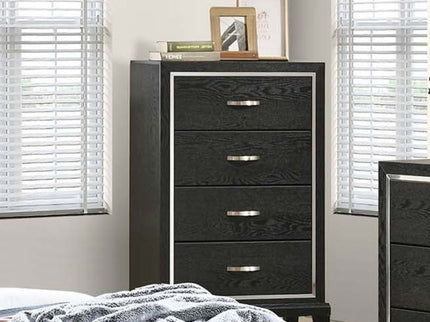 1 Piece Chest Tapered Legs Bedroom Furniture - Black