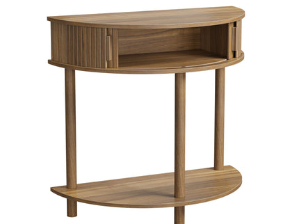 Half Moon Console Table For Living Room - Walnut