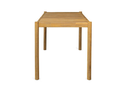 Outdoor Dining Set 1 Table 4 Chairs (Set of 5) - Teak / Beige