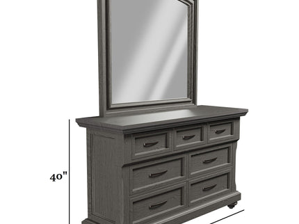 1 Piece Dresser With Handles And Unique Round Legs - Antique Gray