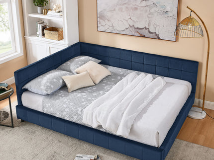 Elegant Design Storage Upholstered Tufted Bed Frame With Backrest And Armrests