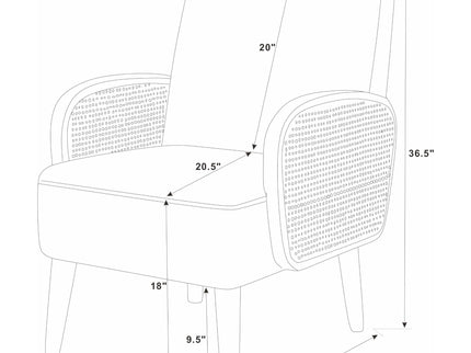 Upholstered Armchair With Tall Legs - Brown