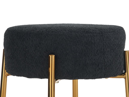 Round Bar Stools (Set of 2), Contemporary Upholstered Dining Stools For Kitchens, Coffee Shops And Bar Stores - Legs