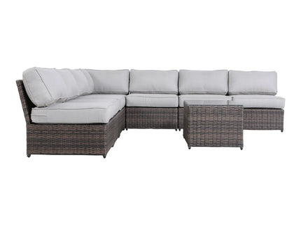 Comfortable Modern Patio Rattan Sectional Set With Cushions