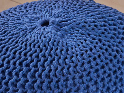 Bordeaux - Knitted Round Pouf, Versatile Ottoman And Floor Cushion