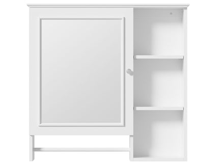 Wall Mounted Bathroom Storage Cabinet, Medicine Cabinets With Large Mirror Door, Adjustable Shelves And Three Open Storage Levels(Not Include Bathroom Vanity)