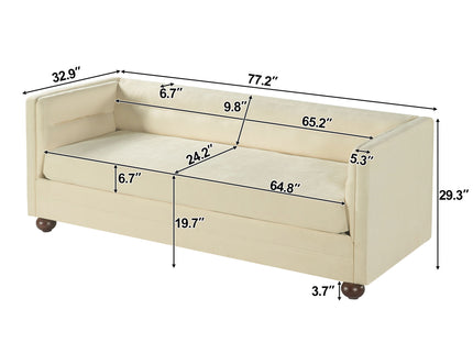 3 Seater Sofa Upholstery With Square Arms, Living Room Couch